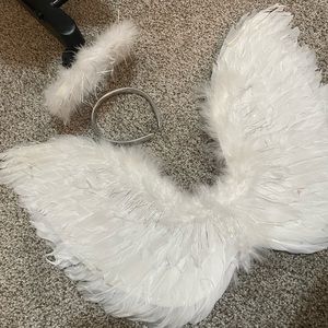 Angel wings and halo costume